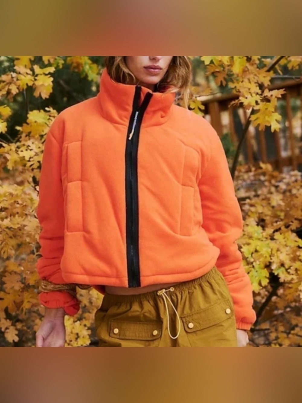 Free People Movement Renegade Fleece Puffer Jacket Orange Size L